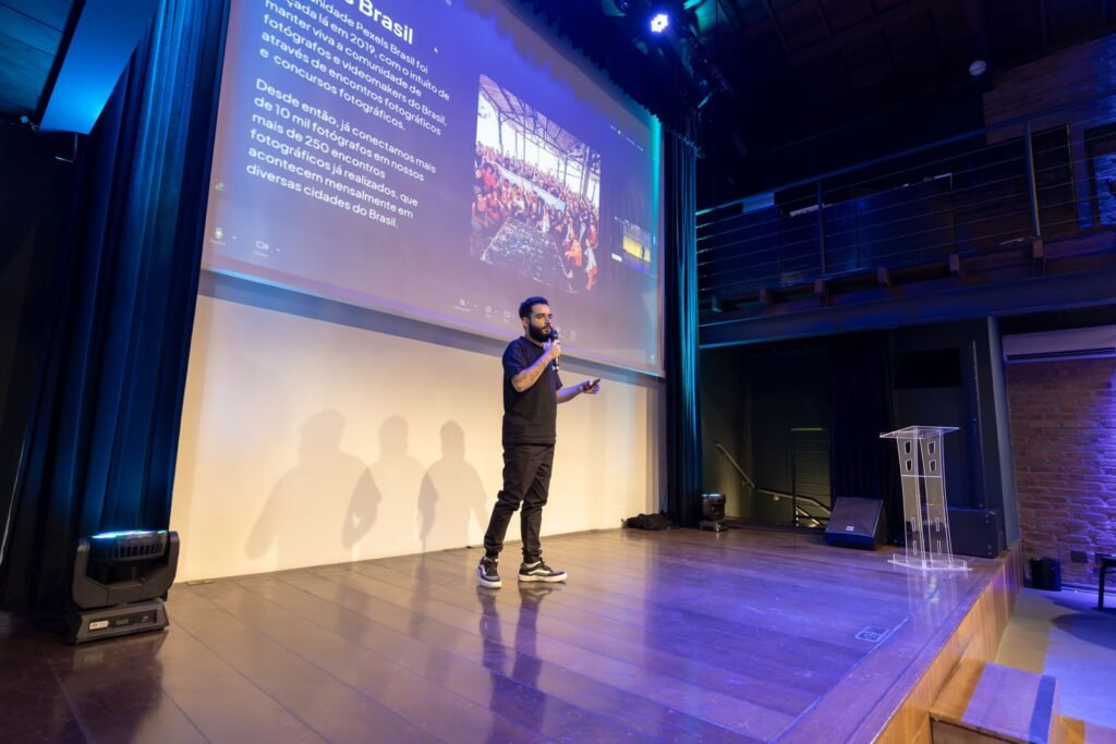 Speaker presenting to an audience at an education conference