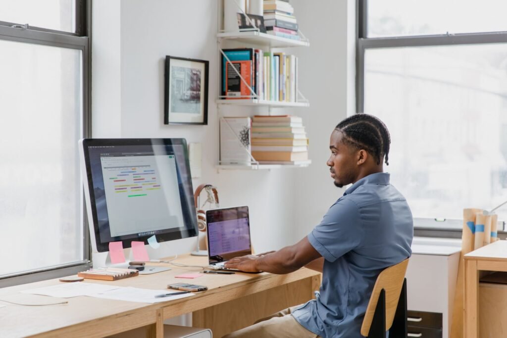 Web designer building a university landing page