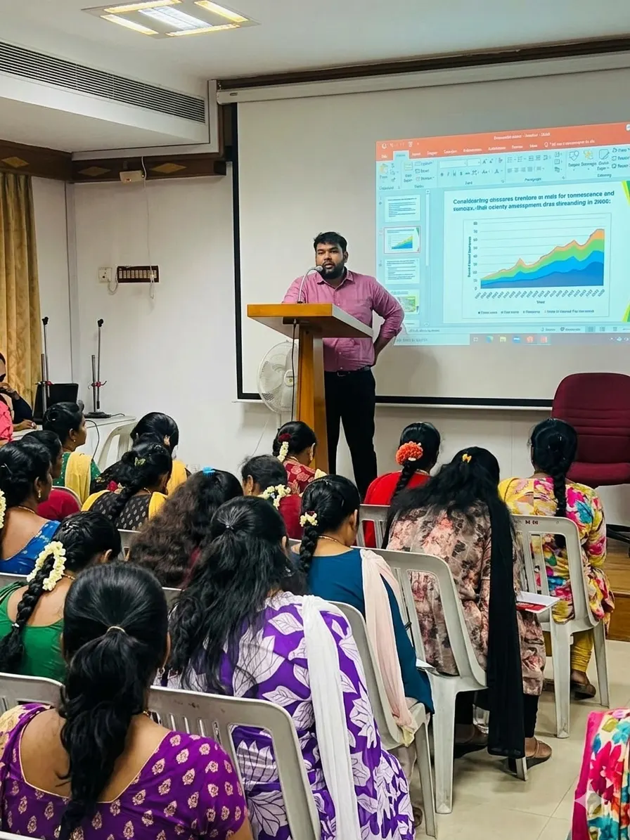 Abbas Sajid presenting international student application growth to a university team